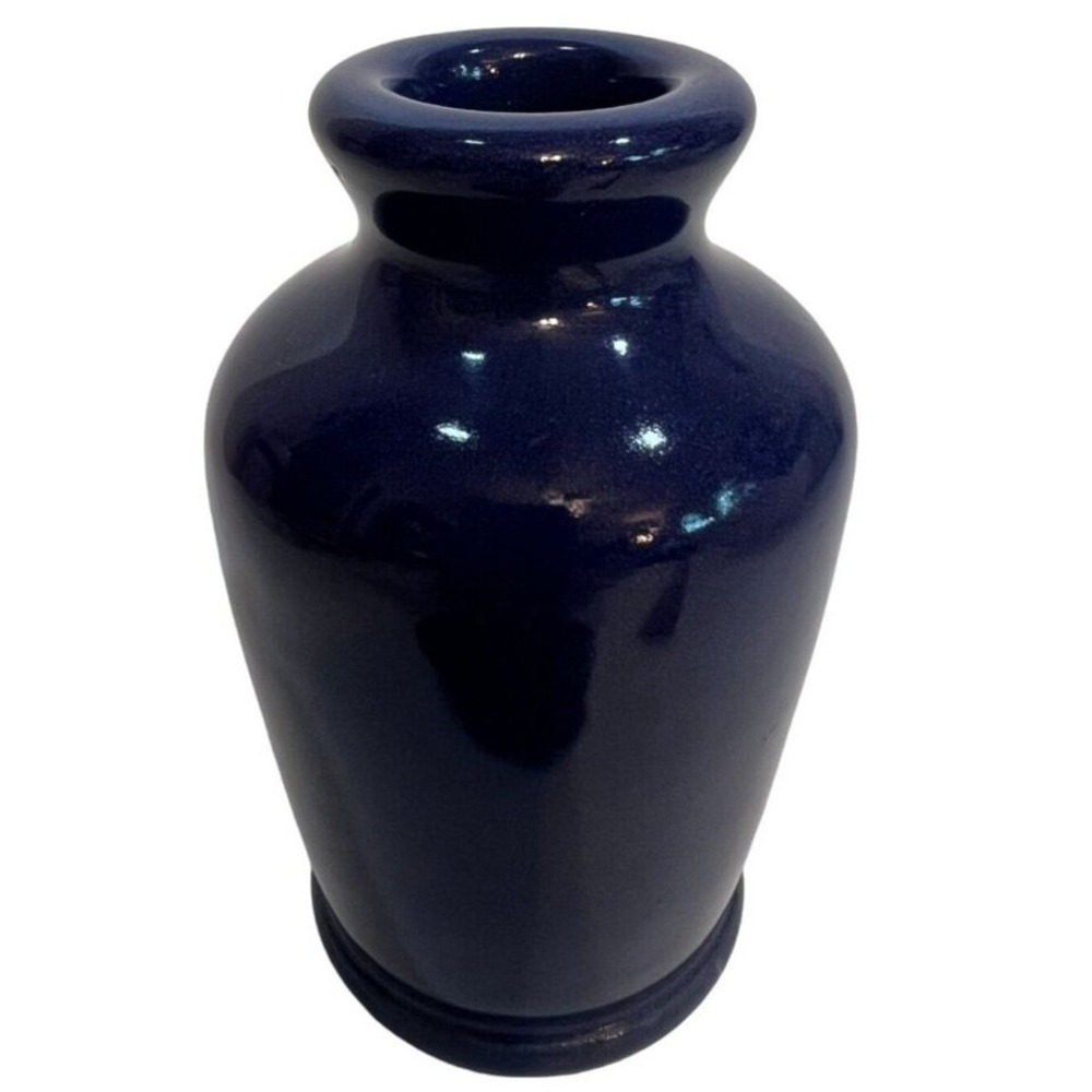 Vtg Ronuk Blue Ceramic Bud Vase From‎ England Small Home Decor 5 tall X 2.5"